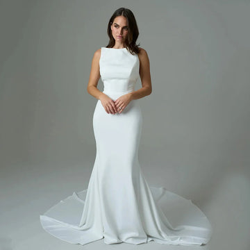 Luxurious Mermaid Wedding Dresses Backless Buttons Bridal Dresses Vestido De Noche Women Bride Wedding Gown Customized