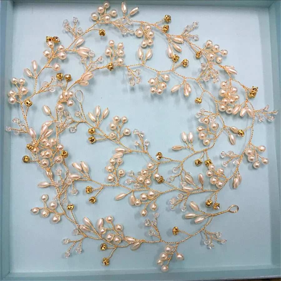 New Crystal Pearl Bridal Tiaras Hairbands Hairpins Bridesmaid Diamante Hair Vine Accessories Wedding hair comb hair band Jewelry