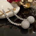 Luxury Zircon Bridal Earrings Cubic Zirconia Wedding Drop - close-up