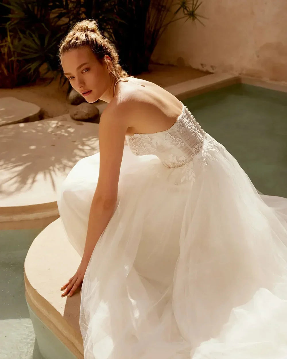 Princess Wedding Dresses Boho For Women Lace Bridal Dresses Backless Strapless Bohemian Wedding Gowns Customized