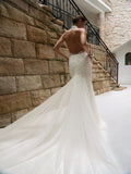 Classic lace sexy halter backless mermaid long elegant appliques bridal gown back view
