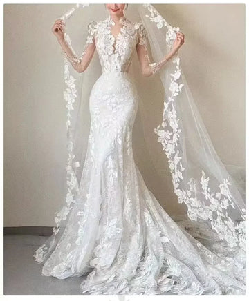 Appliques mermaid dress - front