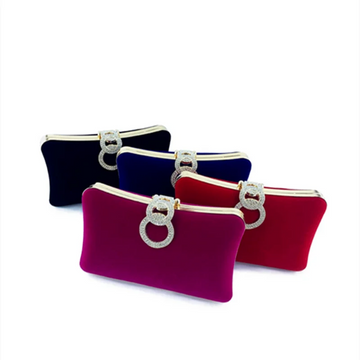 New Arrivals Side Bag For Women Luxury Crystal Hasp Square Sharp Clutch Corduroy Wedding Evening Party Small Cases Blue Red