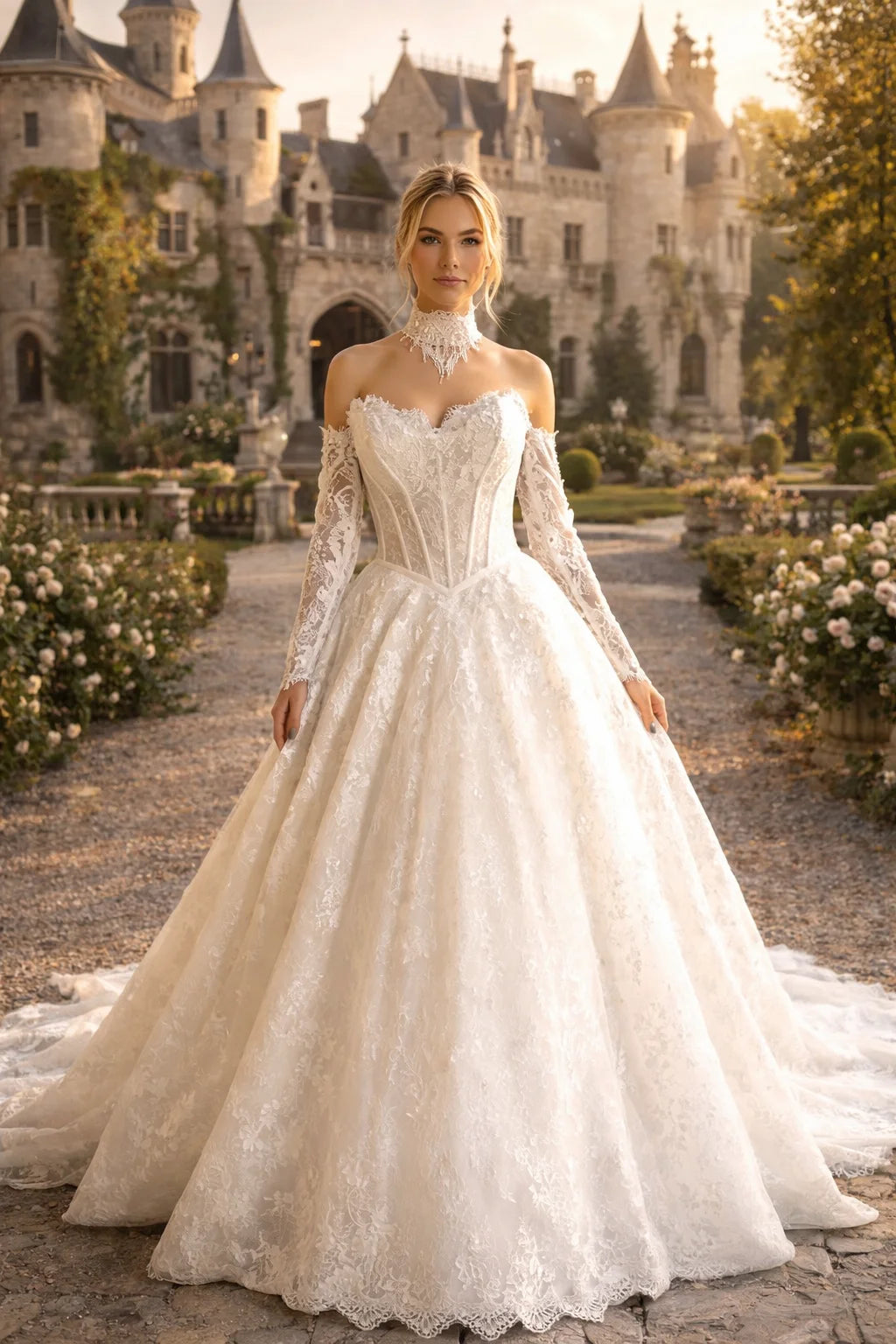 Ball gown court train - side