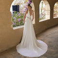 V-neck chiffon applique - side