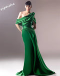 Yipeisha Prom Dress Exquisite Off-the-shoulder Mermaid Floor Length Evening Dresses Draped Shirred Satin Customized
