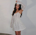 Chic lace short dress - front view
