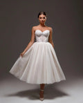 Elegant luxurious women dress wedding party special occasion long gown side view
