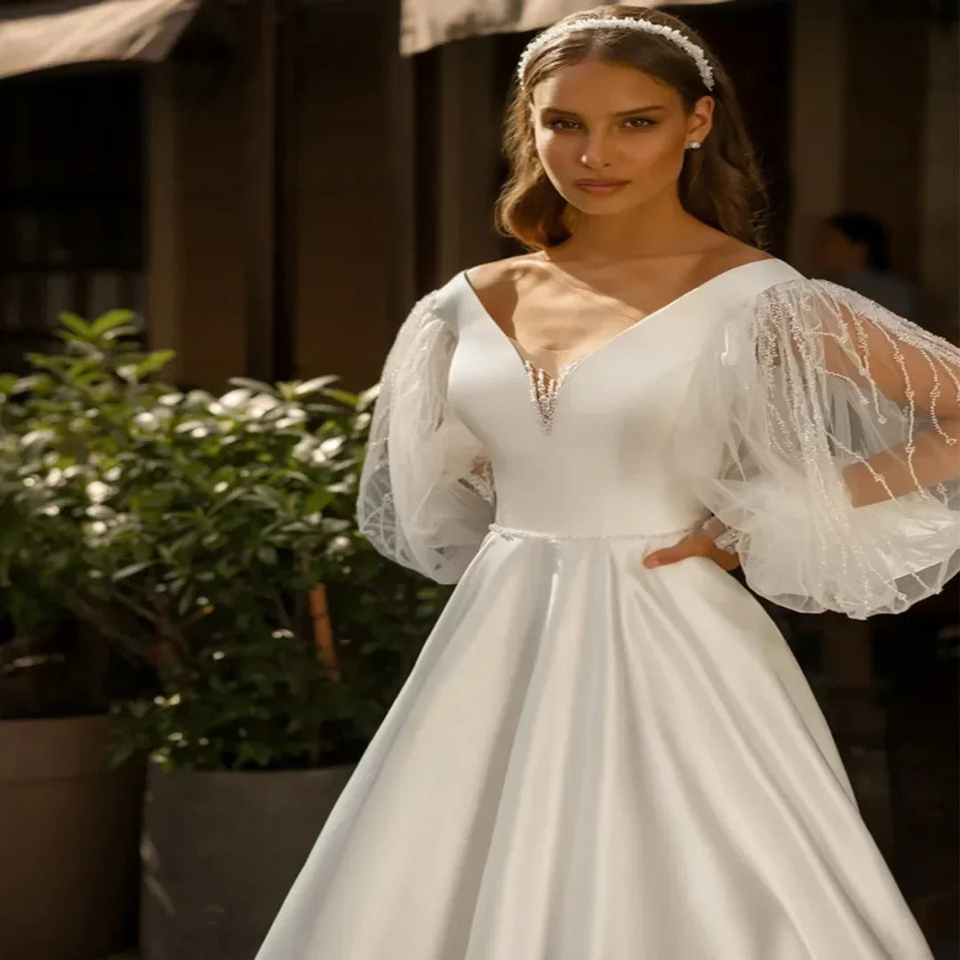 V-neck beading lace - side