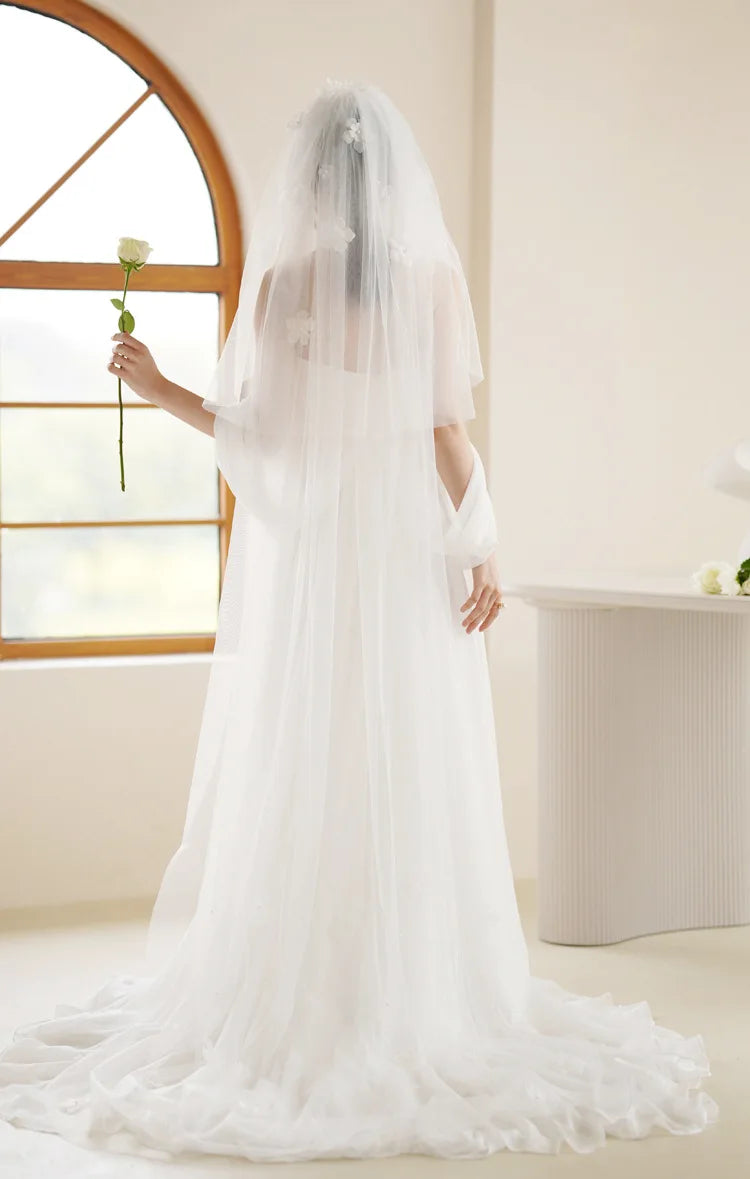 Elegant maternity wedding dress sweetheart 3D flowers lace empire bridal gown pregnant bride