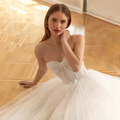 Sweetheart Short Wedding Dresses Sleeveless Mid-Calf Tulle Simple A-Line Bride Gowns Backless Zipper - Image 3
