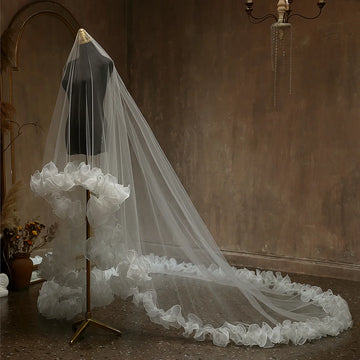 Luxury Long Bridal Veil Lace Wedding Veils For Brides Evening Dinner Party Dress Women Girl Gifts Hair Accessories Jewelry