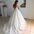 Sleeveless lace bodice O-neck ball gown court train wedding dress bridal gown women ivory