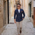 Groom wedding tuxedo slim fit 2 piece men prom party jacket pants back view