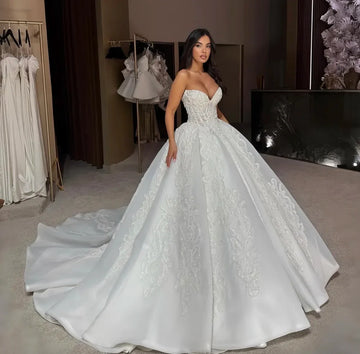 Customized Gorgeous Wedding dress Beaded V-neck Sleeveless puffy skirt Wedding Party dress amanda novias Vestidos de novia