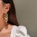 Yellow Green AAA Zircon Bridal Earrings CZ Cubic - close-up