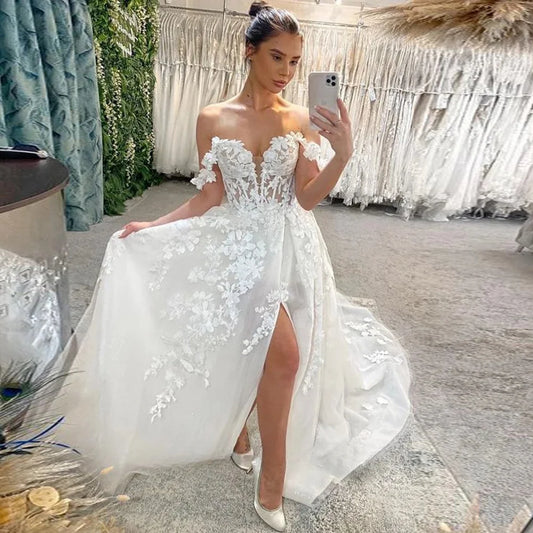 Customized Wedding Dress Gorgeous Off Shouler Wedding Gowns 24070227