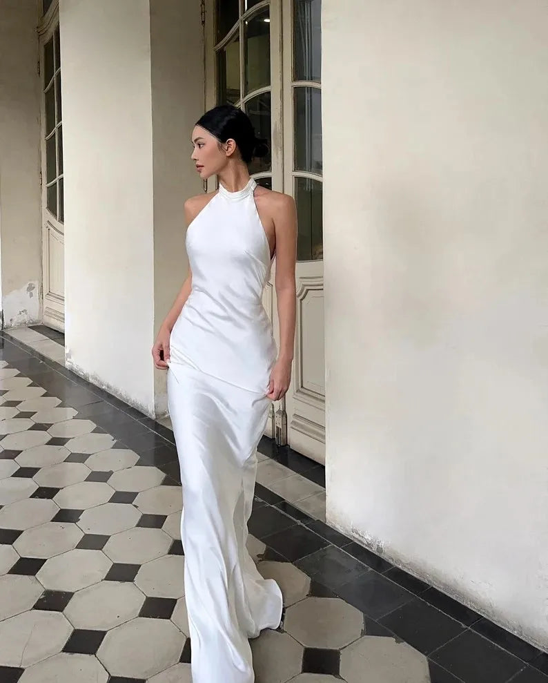 Modern Mermaid Wedding Dress Trend Sexy Customized Women Sexy Bride Dress Halter Neck Elegant Bride Dress For Wedding Party