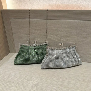 Women Luxury Rhinestone Evening Clutch Bag Detachable Chain Wedding Purse Prom Banquet Handbag Female Elegant Party Shoulder Bag
