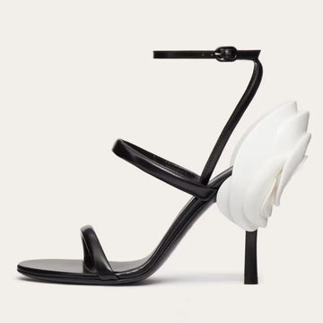 European and American High Quality Slim Heels, Rose Blossom Sandals, Sexy Show Shoes, 47 Size Extra Large Women's Shoes