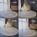 Designer handcrafted wedding veil custom bridal veil tulle ivory cathedral length detail