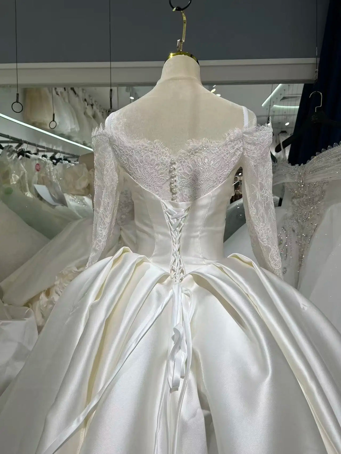 Kisswhitenovias Green Collection Customized Satin 1 show 2 styles bridal dresses long - Image 1