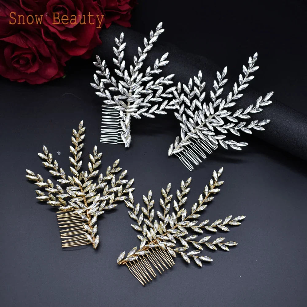 DZ061 Bohemian Wedding Hair Combs Rhinestone Bride Headdress for Women Clips Fashion Bridal Jewelry Set Bridal Hair Accessories