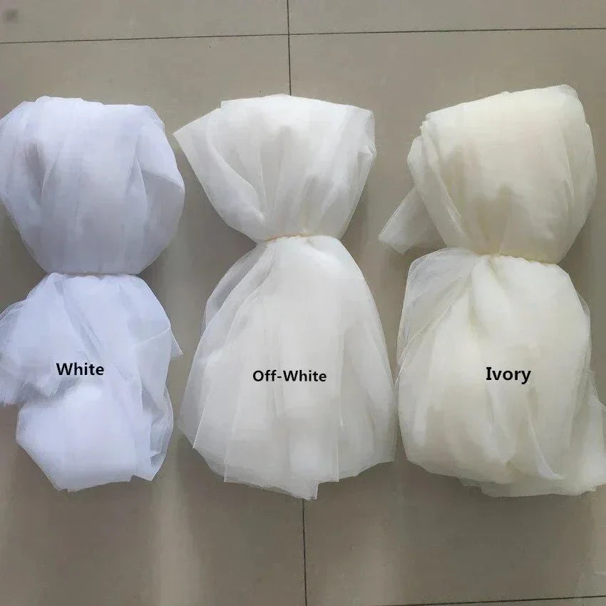 White ivory 2 layer Elegant Wedding Bridal Veils Party veil Wedding Accessories With Comb Raw Bridal simple Veu De Noiva