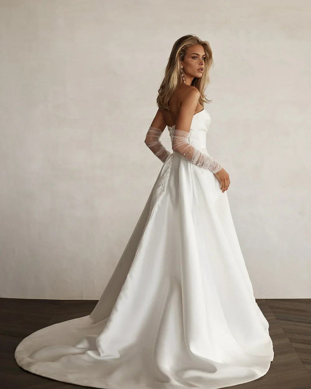 Bohemian Wedding Dresses Satin Wedding Dance Party Dress Sexy High Slit A-Line Bride Dress Formal Bridal Gown Customized