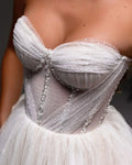 Women luxurious elegant dress special occasion wedding party long gown back view
