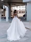 Sweetheart full sleeves lace appliques tulle classic formal party wedding dress bridal gown ivory