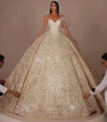 Sequins beaded bridal - back