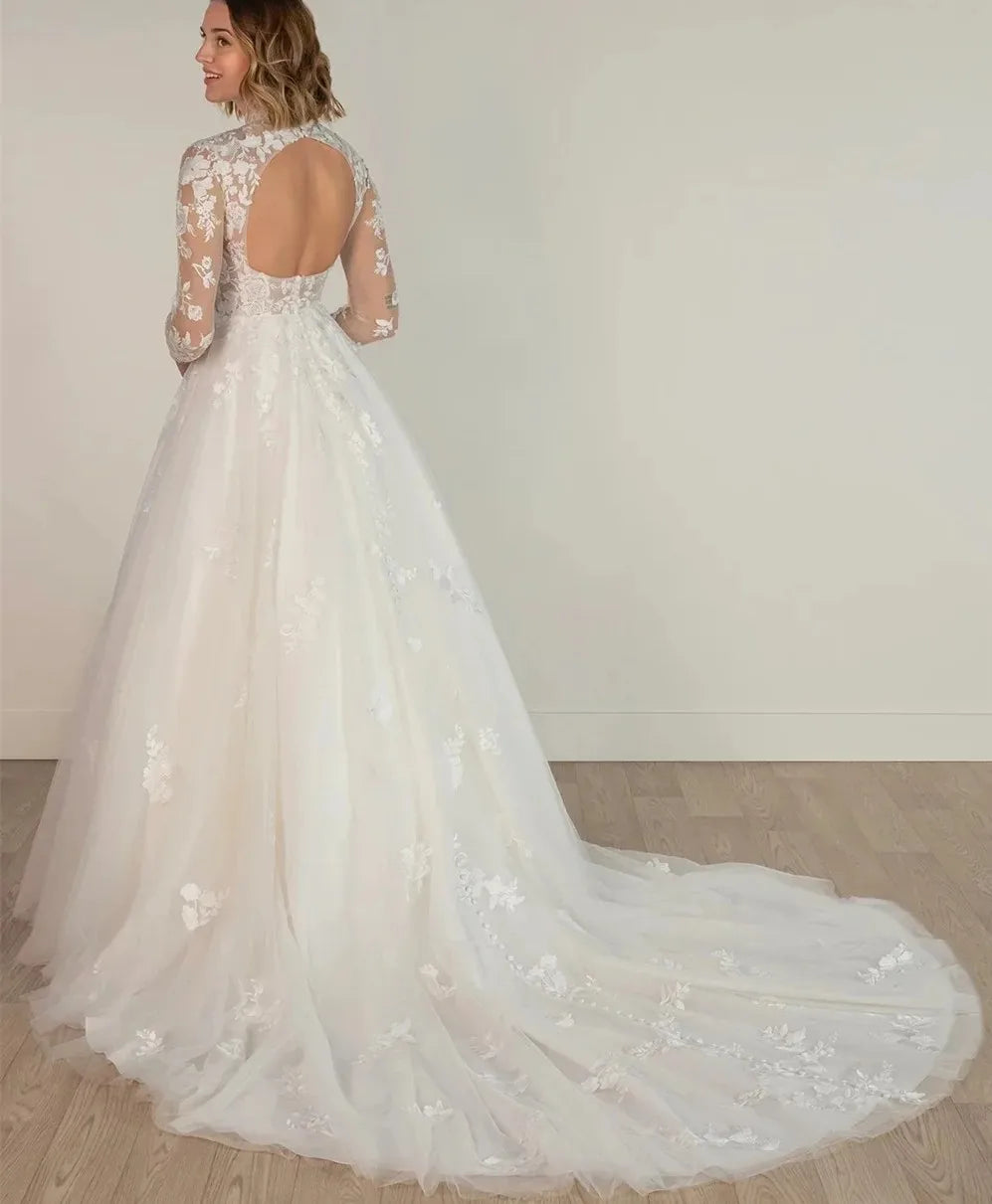 Lace appliques tulle - side