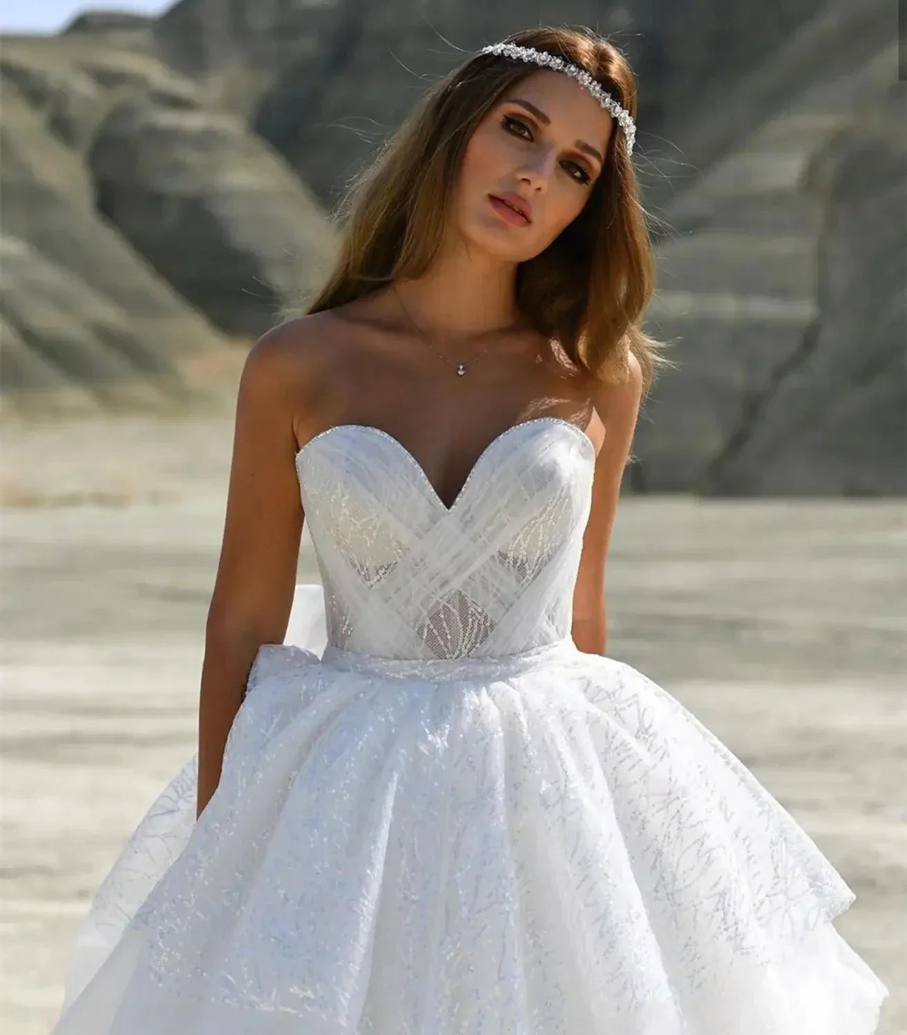 Gorgeous Wedding Dresses A-Line Sweetheart Bridal Robes Bow Tiered Ball Gowns 2024 For Formal Party Tulle Vestidos De Novia 2023
