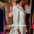 Sweep train O-neck boho beach long sleeves sexy backless mermaid bridal wedding gown detail