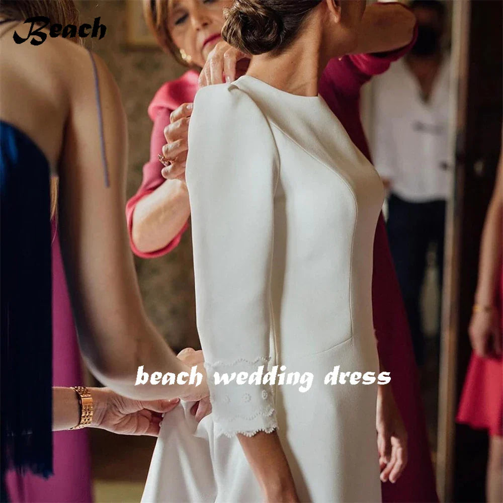 Sweep train O-neck boho beach long sleeves sexy backless mermaid bridal wedding gown detail