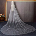 Ivory tulle handcrafted custom bridal veil designer cathedral wedding veil close-up