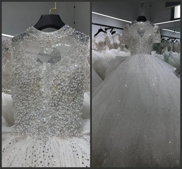 Kisswhite Xlove Collection Customized 7-15days Ship It Out High Neck Short Sleeves Bridal Wedding Dresses