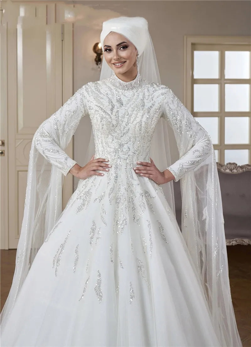 Luxury sequins bridal - back