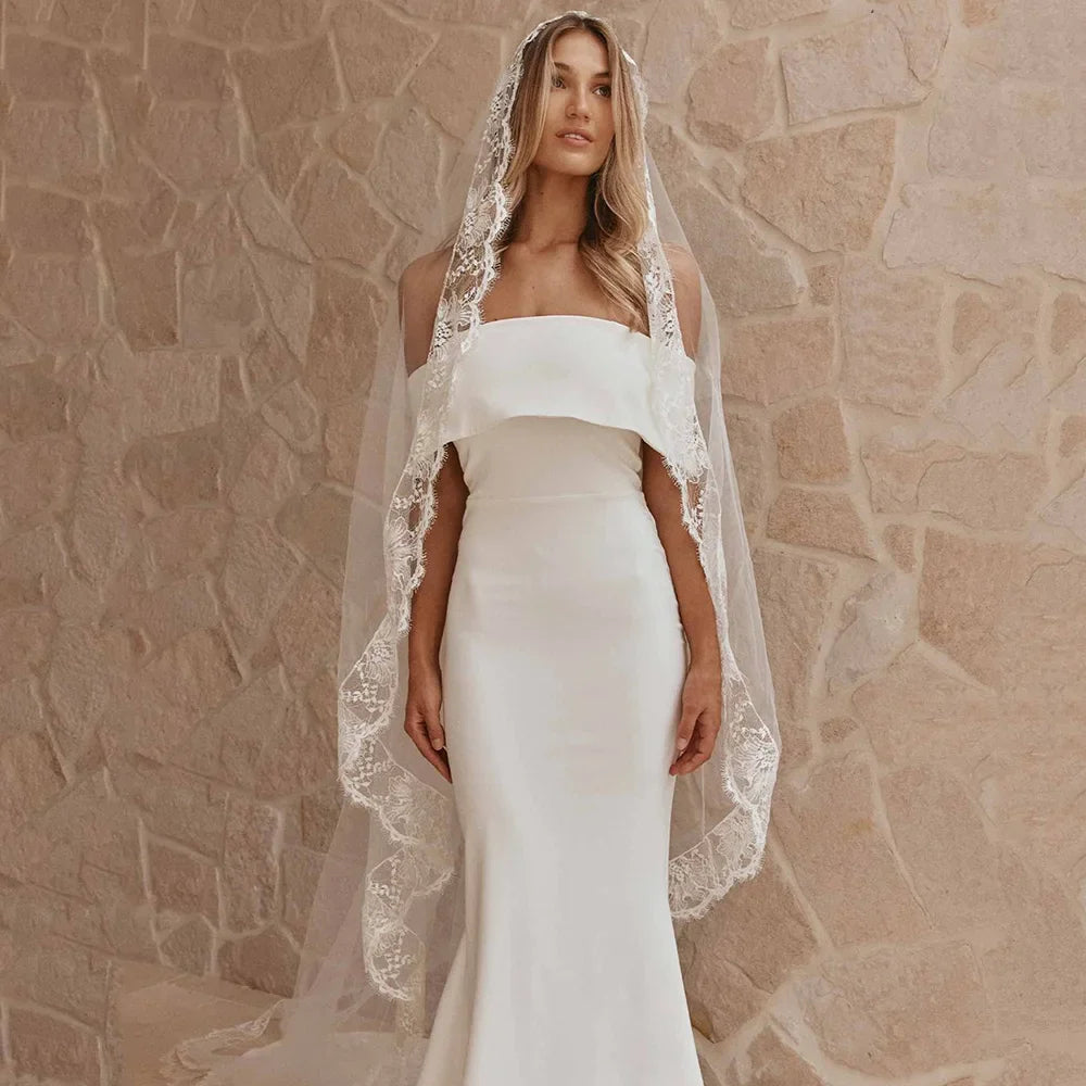 Off Shoulder Wedding Dresses for Bride Women Mermaid Simple Civil Pleat Bridal Gowns Court Train Bride Dress Customized