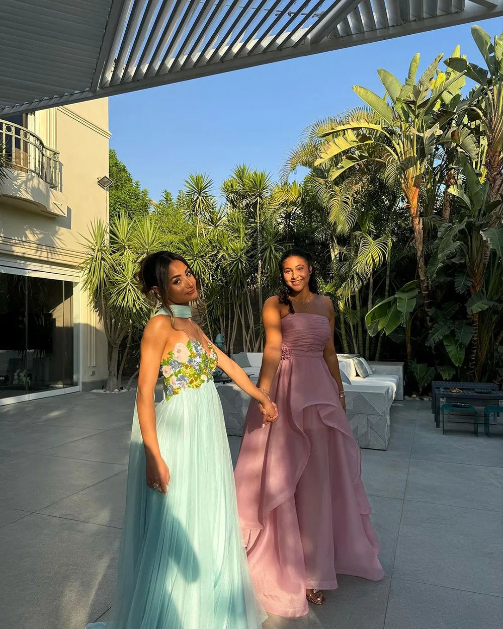 Elegant Sky Blue Prom Dress 3D Floral Sweetheart Birthday Dress With Cape Women Guest Dress Evening Party Gown Customized