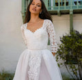 Elegant 3/4 Sleeves Wedding Dresses Square Collar Backless Bride Gowns Tulle A-Line Lace Applique - Image 4