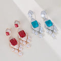 Vintage AAA Zircon Bridal Earrings CZ Cubic Zirconia - side view