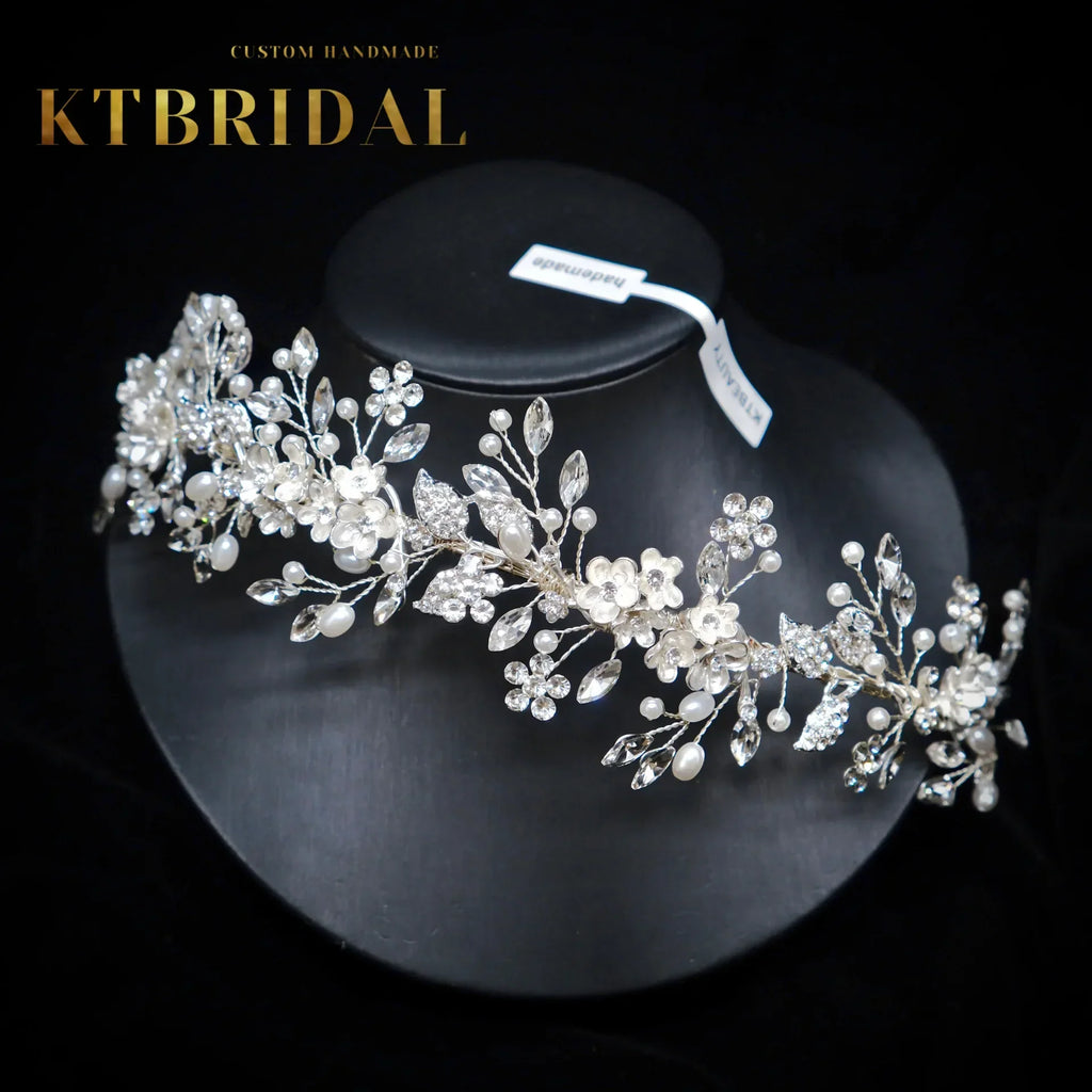 Ne Handmade Bridal Headpieces Crystal Leavesl Fashion Jewelry Women Gift Wedding Accessiories