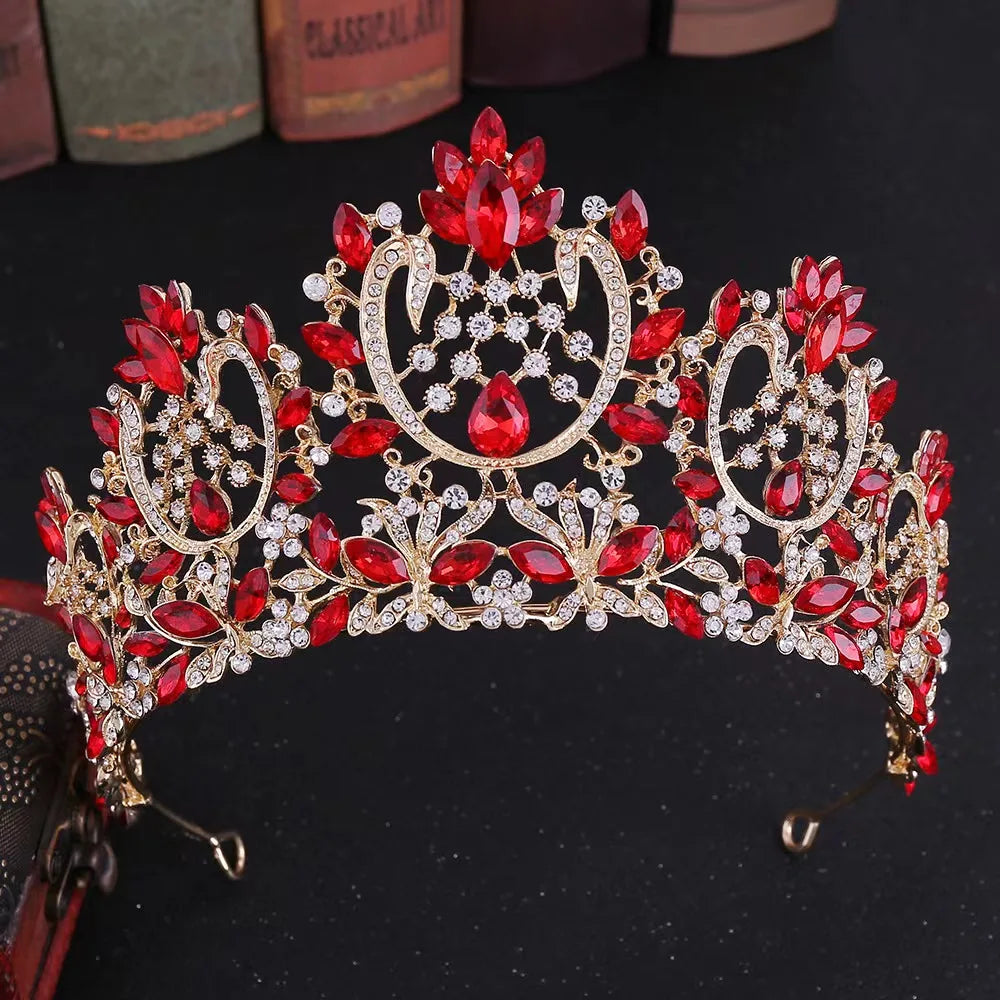 A213 Zircon Wedding Round Crown Luxury Diadem Headband Rhinestone Headpiece Bridal Headwear King Tiaras Princess Hair Jewerly