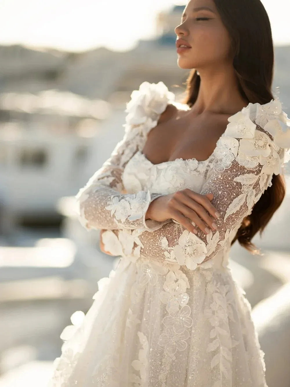 Customized Sweetheart Neck Wedding Dresses Classic Lace Appliques Bride Robe Sparkly A-line Bridal Gown Robe De Mariée