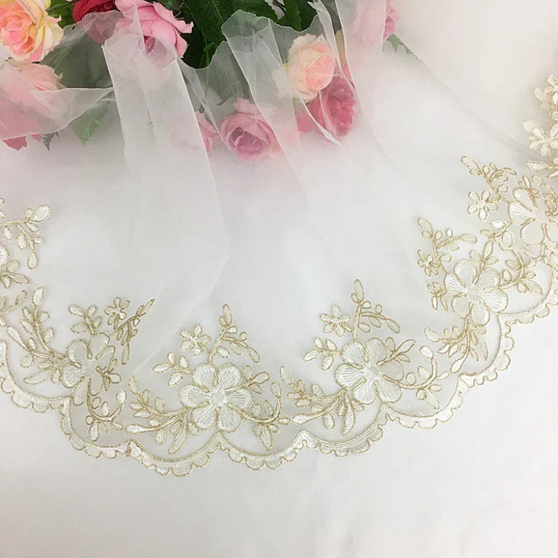 Organza Fabric Embroidery Lace Wedding Veil Accessories Wholesale Cloth for Sewing Diy Material Multi Color Selection