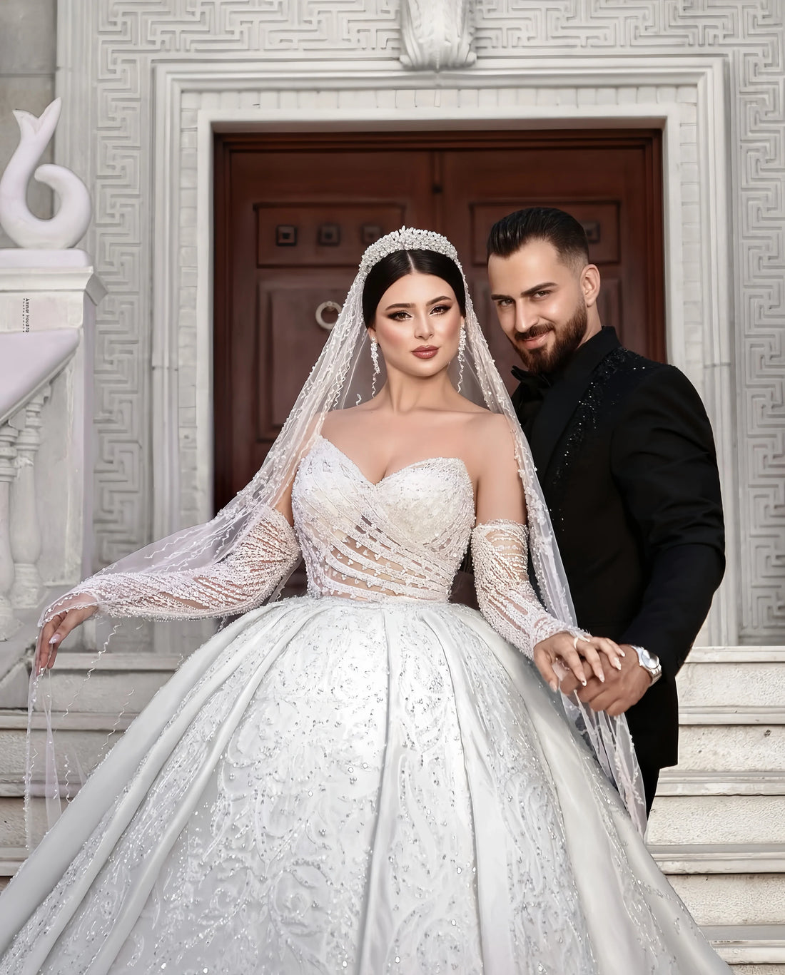 Customzie Sweet collar sleeveless Ball Gown luxury wedding dress vestidos de novia amanda novias amanda novias official