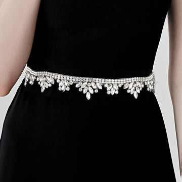 Crystal Rhinestones Wedding Belt Shinny Bridal Belts Sash Ivory Ribbon For Women Party Evening Dress Bride Jewelry