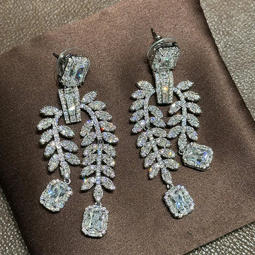 Luxury Zircon Wedding Earrings Cubic Zirconia Bridal Water Drop Earring For Bride Accessories Women Evening Party Dress Jewelry